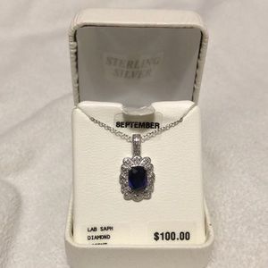 Sterling silver sapphire necklace
